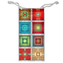 Tiles Pattern Background Colorful Jewelry Bag by Amaryn4rt