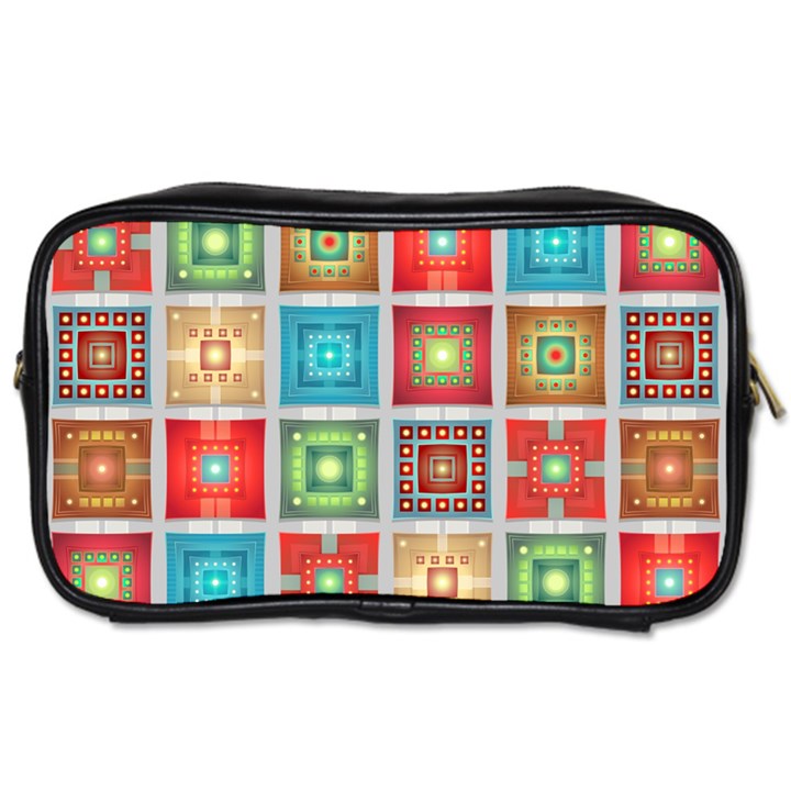 Tiles Pattern Background Colorful Toiletries Bag (Two Sides)