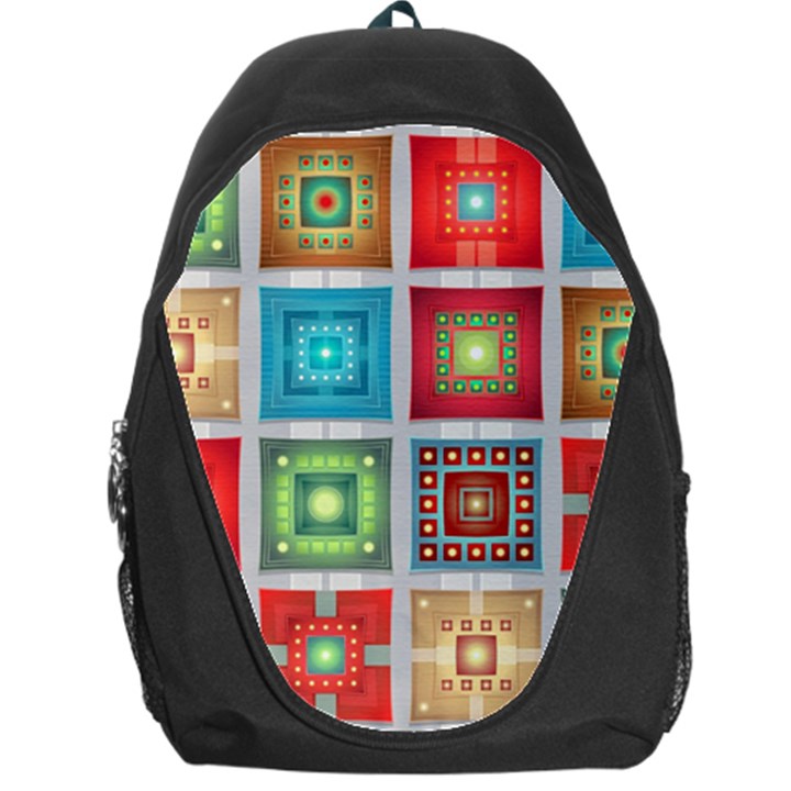 Tiles Pattern Background Colorful Backpack Bag