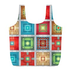 Tiles Pattern Background Colorful Full Print Recycle Bag (l) by Amaryn4rt