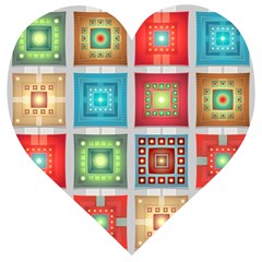 Tiles Pattern Background Colorful Wooden Puzzle Heart by Amaryn4rt