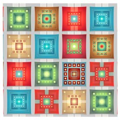 Tiles Pattern Background Colorful Wooden Puzzle Square by Amaryn4rt