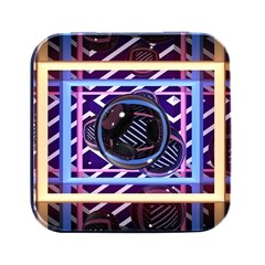 Abstract Sphere Room 3d Design Square Metal Box (black)