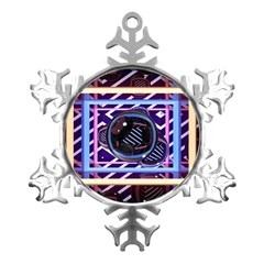 Abstract Sphere Room 3d Design Metal Small Snowflake Ornament by Amaryn4rt