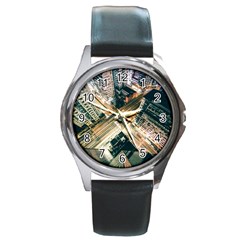 Architecture Buildings City Round Metal Watch by Amaryn4rt