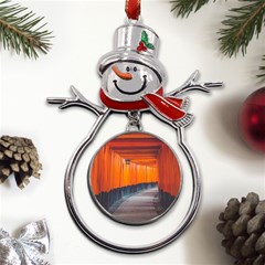 Architecture Art Bright Color Metal Snowman Ornament by Amaryn4rt