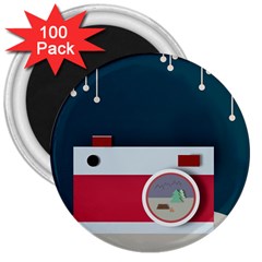 Camera Vector Illustration 3  Magnets (100 Pack) by Amaryn4rt