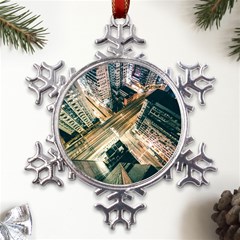 Architecture Buildings City Metal Large Snowflake Ornament by Amaryn4rt