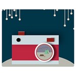 Camera Vector Illustration Two Sides Premium Plush Fleece Blanket (Medium) 60 x50  Blanket Front