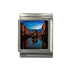 Hamburg City Blue Hour Night Italian Charm (13mm) by Amaryn4rt