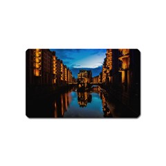 Hamburg City Blue Hour Night Magnet (name Card) by Amaryn4rt