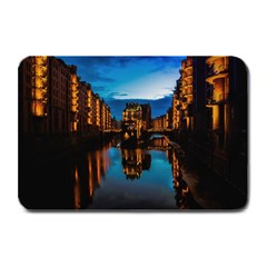 Hamburg City Blue Hour Night Plate Mats by Amaryn4rt