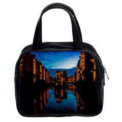 Hamburg City Blue Hour Night Classic Handbag (two Sides) by Amaryn4rt