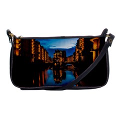 Hamburg City Blue Hour Night Shoulder Clutch Bag by Amaryn4rt