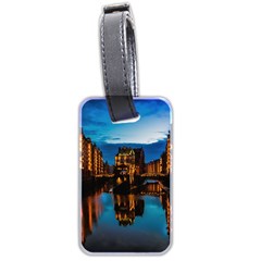 Hamburg City Blue Hour Night Luggage Tag (two Sides) by Amaryn4rt