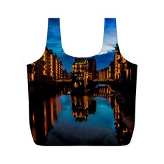 Hamburg City Blue Hour Night Full Print Recycle Bag (m) by Amaryn4rt