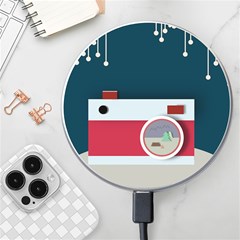 Camera Vector Illustration Wireless Fast Charger(white) by Amaryn4rt