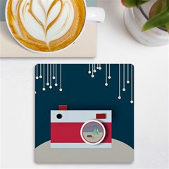 Camera Vector Illustration Uv Print Square Tile Coaster  by Amaryn4rt