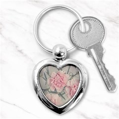 Cloves Flowers Pink Carnation Pink Key Chain (heart) by Amaryn4rt