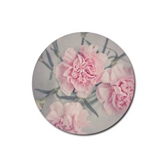 Cloves Flowers Pink Carnation Pink Rubber Round Coaster (4 Pack) by Amaryn4rt