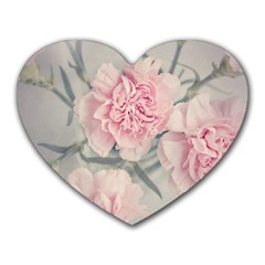 Cloves Flowers Pink Carnation Pink Heart Mousepad by Amaryn4rt