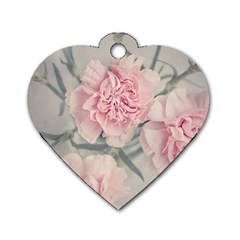 Cloves Flowers Pink Carnation Pink Dog Tag Heart (two Sides) by Amaryn4rt