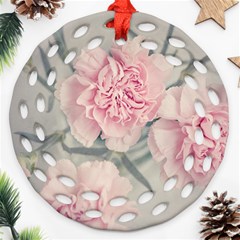 Cloves Flowers Pink Carnation Pink Ornament (round Filigree) by Amaryn4rt