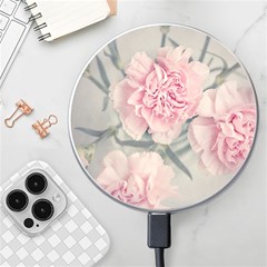 Cloves Flowers Pink Carnation Pink Wireless Fast Charger(white) by Amaryn4rt