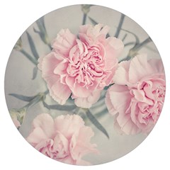 Cloves Flowers Pink Carnation Pink Round Trivet by Amaryn4rt