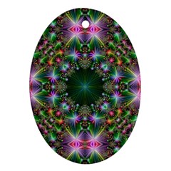 Digital Kaleidoscope Oval Ornament (two Sides)