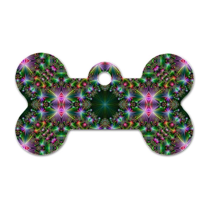 Digital Kaleidoscope Dog Tag Bone (Two Sides)