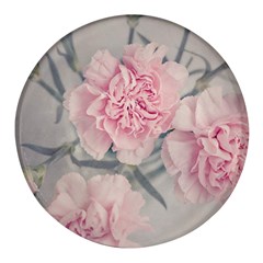 Cloves Flowers Pink Carnation Pink Round Glass Fridge Magnet (4 Pack) by Amaryn4rt