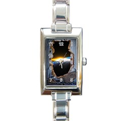 Door Breakthrough Door Sunburst Rectangle Italian Charm Watch by Amaryn4rt