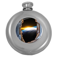 Door Breakthrough Door Sunburst Round Hip Flask (5 Oz) by Amaryn4rt