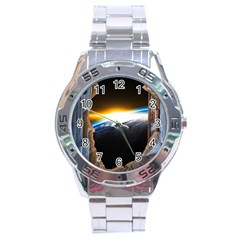 Door Breakthrough Door Sunburst Stainless Steel Analogue Watch by Amaryn4rt