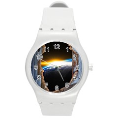 Door Breakthrough Door Sunburst Round Plastic Sport Watch (m) by Amaryn4rt