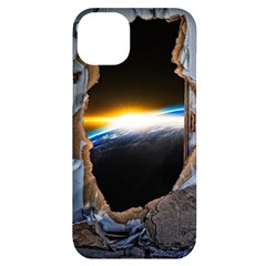 Door Breakthrough Door Sunburst Iphone 14 Plus Black Uv Print Case by Amaryn4rt