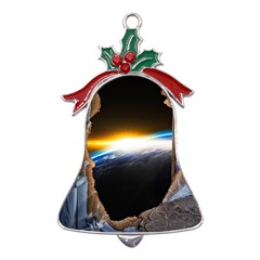 Door Breakthrough Door Sunburst Metal Holly Leaf Bell Ornament