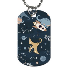 Space Theme Art Pattern Design Wallpaper Dog Tag (one Side) by Proyonanggan