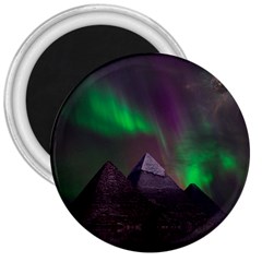 Fantasy Pyramid Mystic Space Aurora 3  Magnets by Grandong