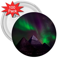 Fantasy Pyramid Mystic Space Aurora 3  Buttons (100 Pack)  by Grandong