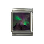 Fantasy Pyramid Mystic Space Aurora Italian Charm (13mm) Front