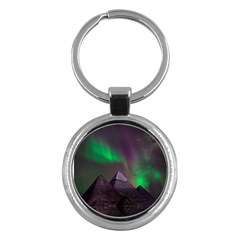 Fantasy Pyramid Mystic Space Aurora Key Chain (round) by Grandong