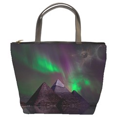 Fantasy Pyramid Mystic Space Aurora Bucket Bag by Grandong