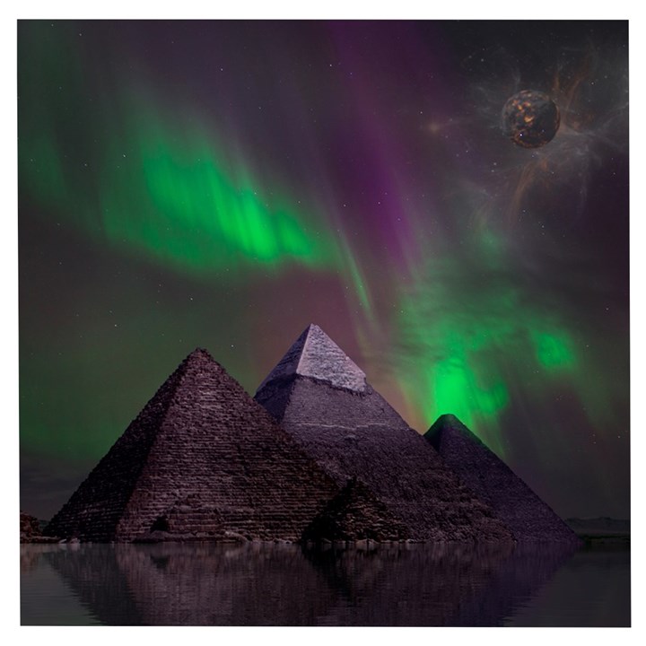 Fantasy Pyramid Mystic Space Aurora Wooden Puzzle Square