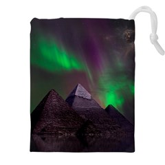 Fantasy Pyramid Mystic Space Aurora Drawstring Pouch (5xl) by Grandong