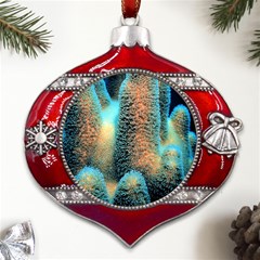 Photo Coral Great Scleractinia Metal Snowflake And Bell Red Ornament by Pakjumat