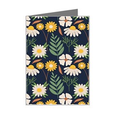 Flower Grey Pattern Floral Mini Greeting Card