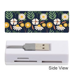 Flower Grey Pattern Floral Memory Card Reader (stick) by Dutashop