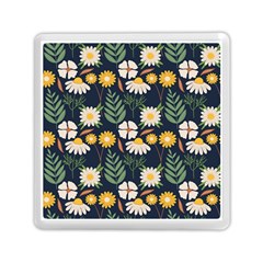 Flower Grey Pattern Floral Memory Card Reader (square) by Dutashop